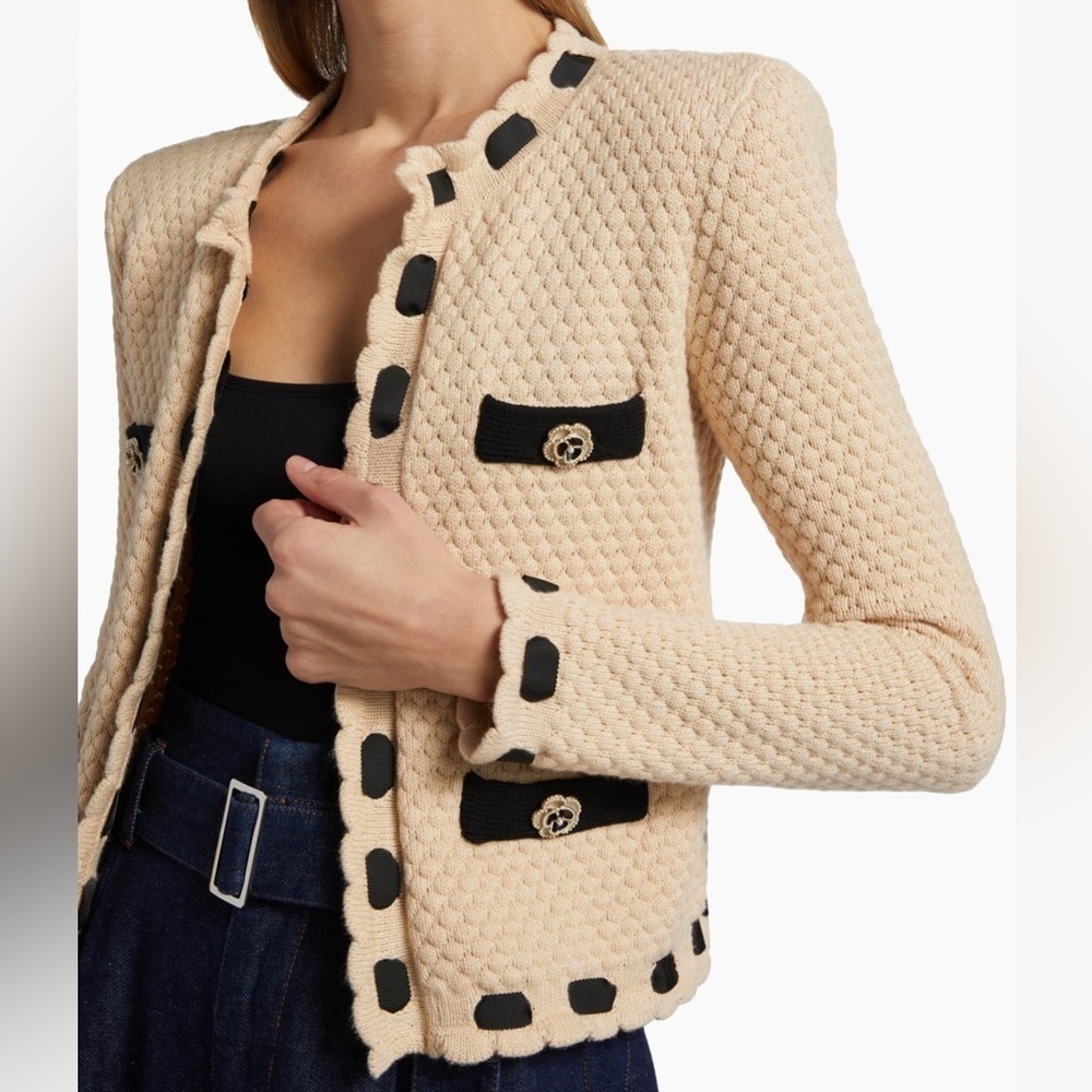 L'AGENCE Cream and Black Cardigan - Picture 4 of 11